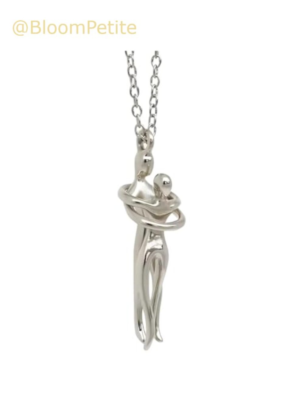 S925 Sterling Silver Couple Hug Necklace Adjustable Romantic Gift for Her